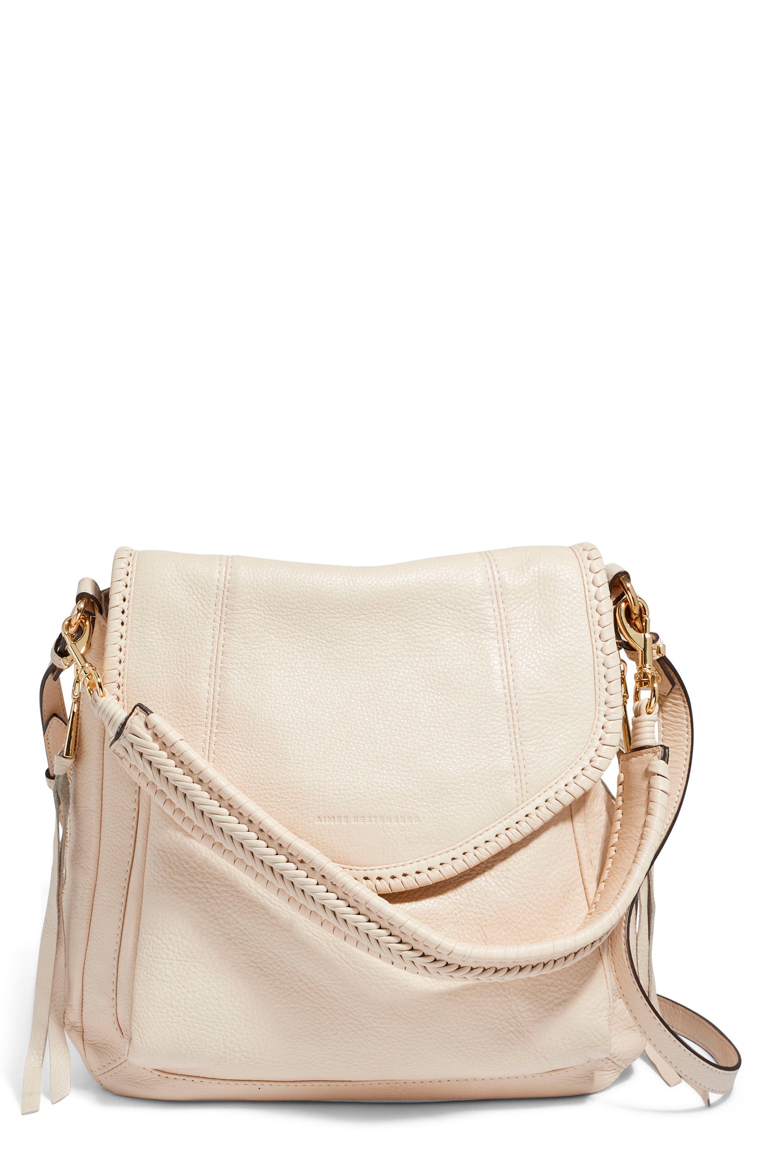 Ladies Cross Body Shoulder Bags White Brown Faux Leather Large Fashion Handbags